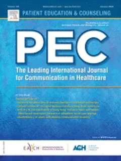 Patient Education and Counselling journal cover